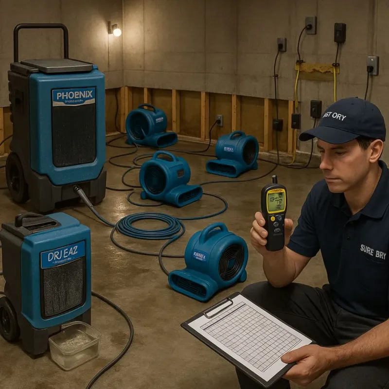 Structural Drying and Dehumidification process in New Richmond, WI